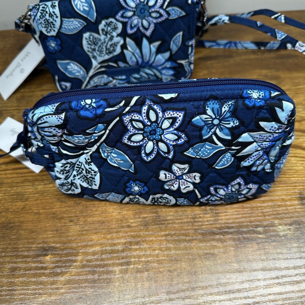 NEW Vera Bradley 4pc Set Tropics Tapestry Crossbody Cosmetic Case ID Case Keycha - Picture 5 of 13